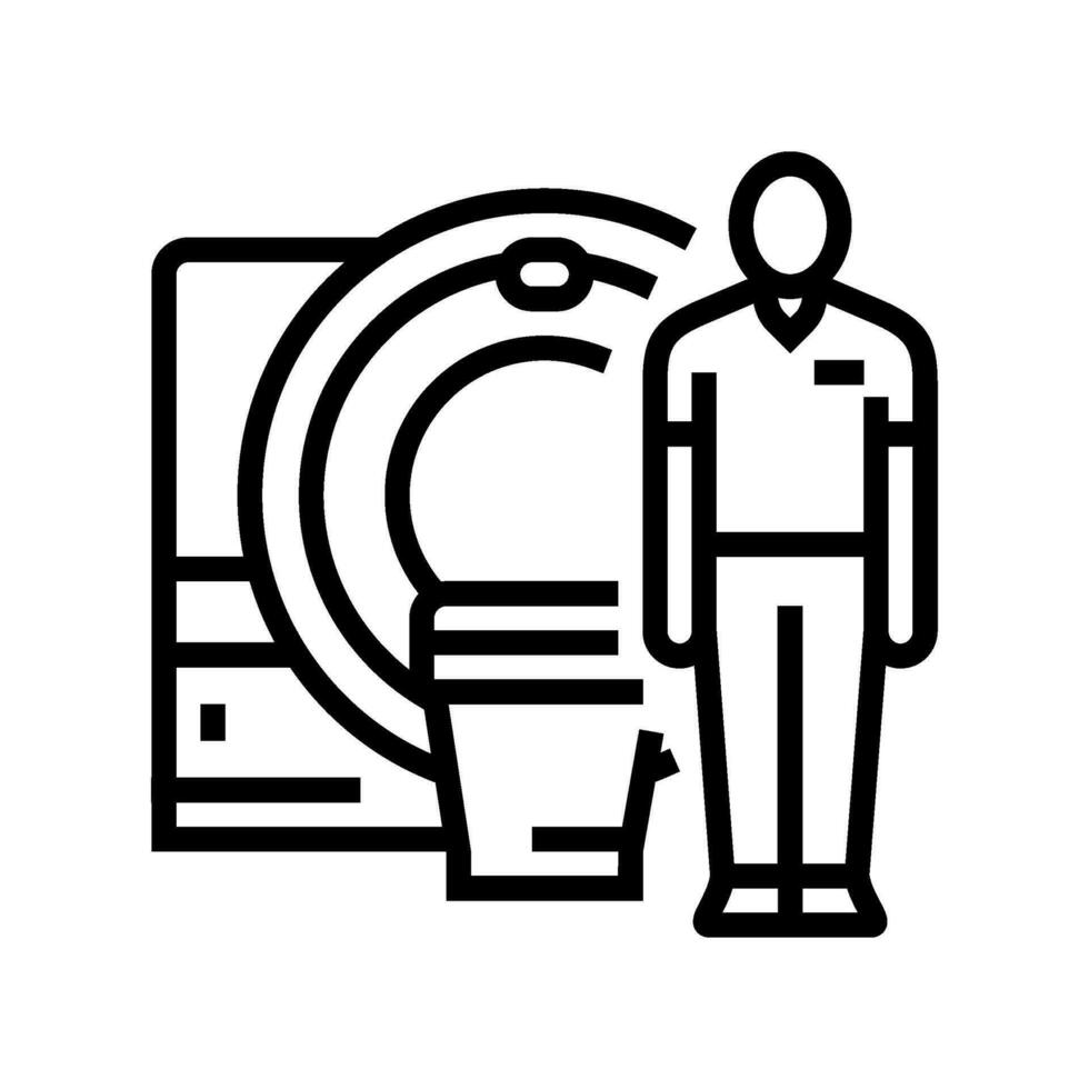 mri technician machine line icon vector illustration