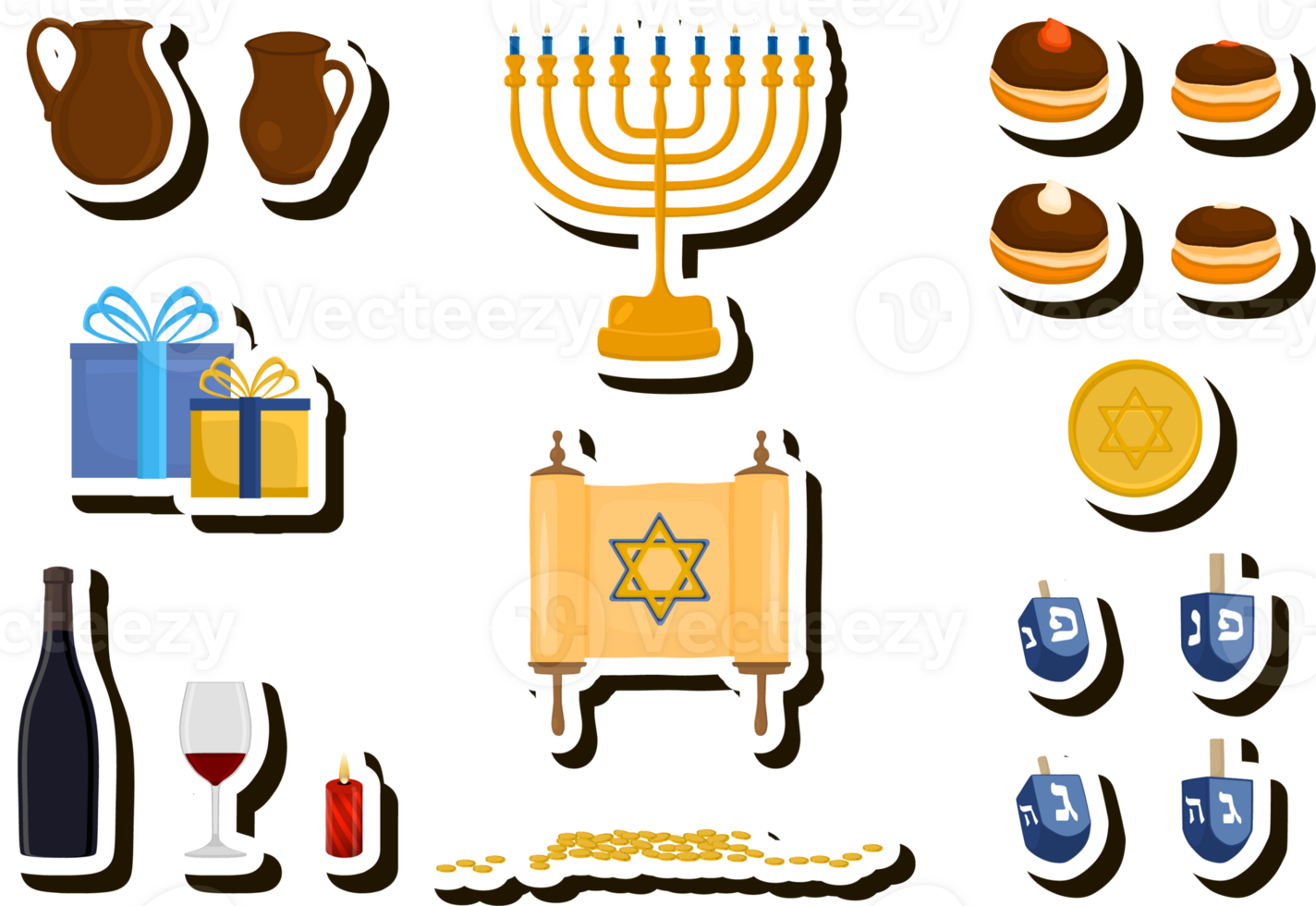 Beautiful illustration on theme of celebrating annual Hanukkah holiday png