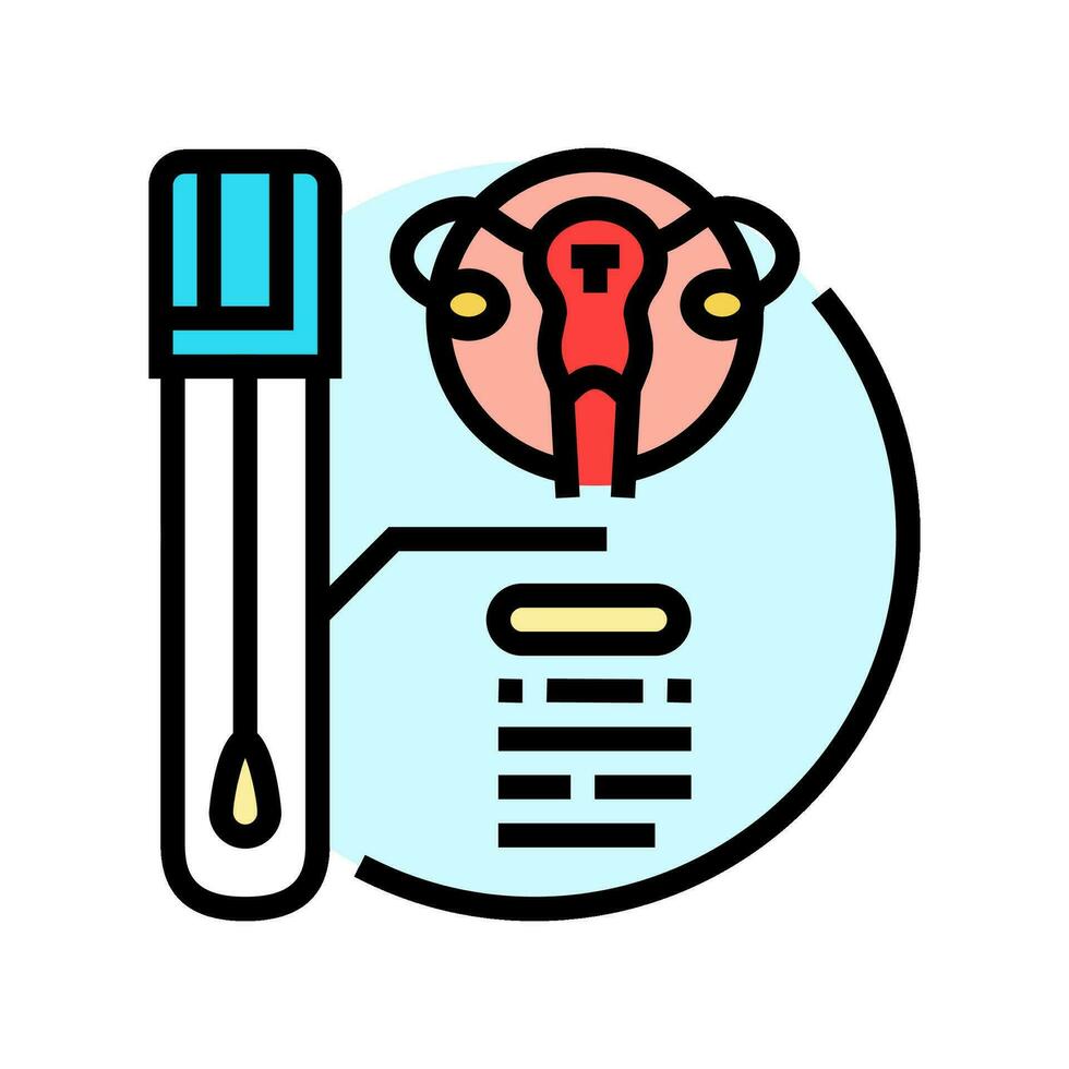 pap smear gynecologist color icon vector illustration