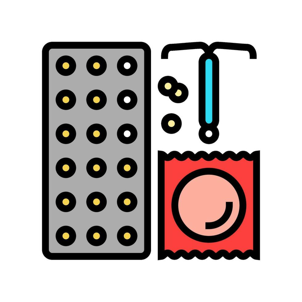 birth control gynecologist color icon vector illustration