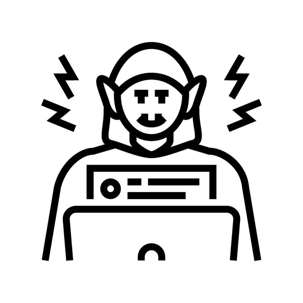 trolling cyberbullying line icon vector illustration