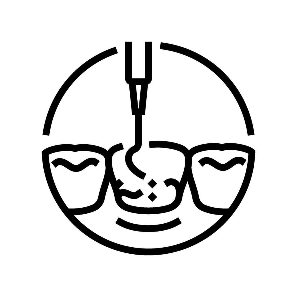 scaling dental procedure line icon vector illustration
