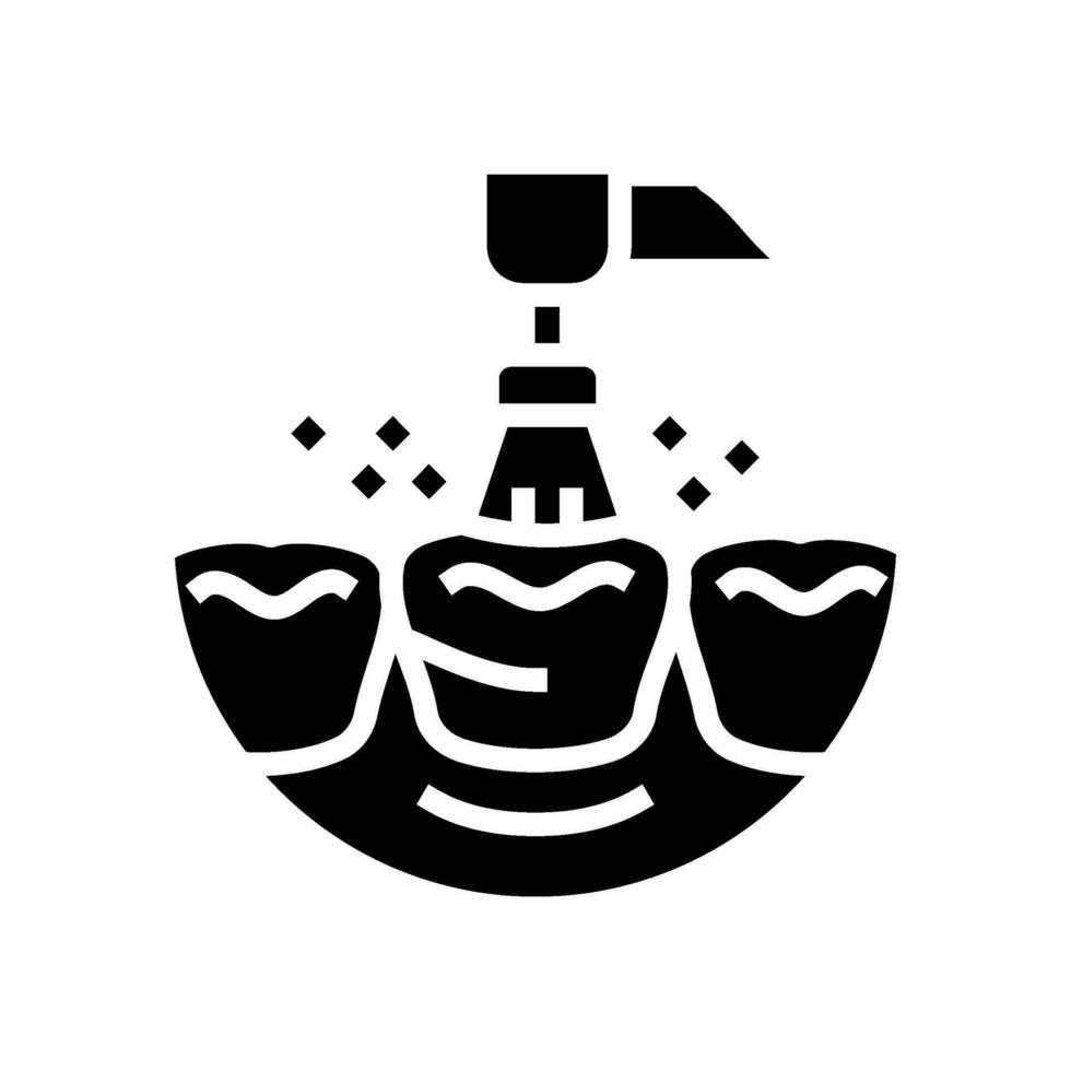 teeth cleaning dental glyph icon vector illustration