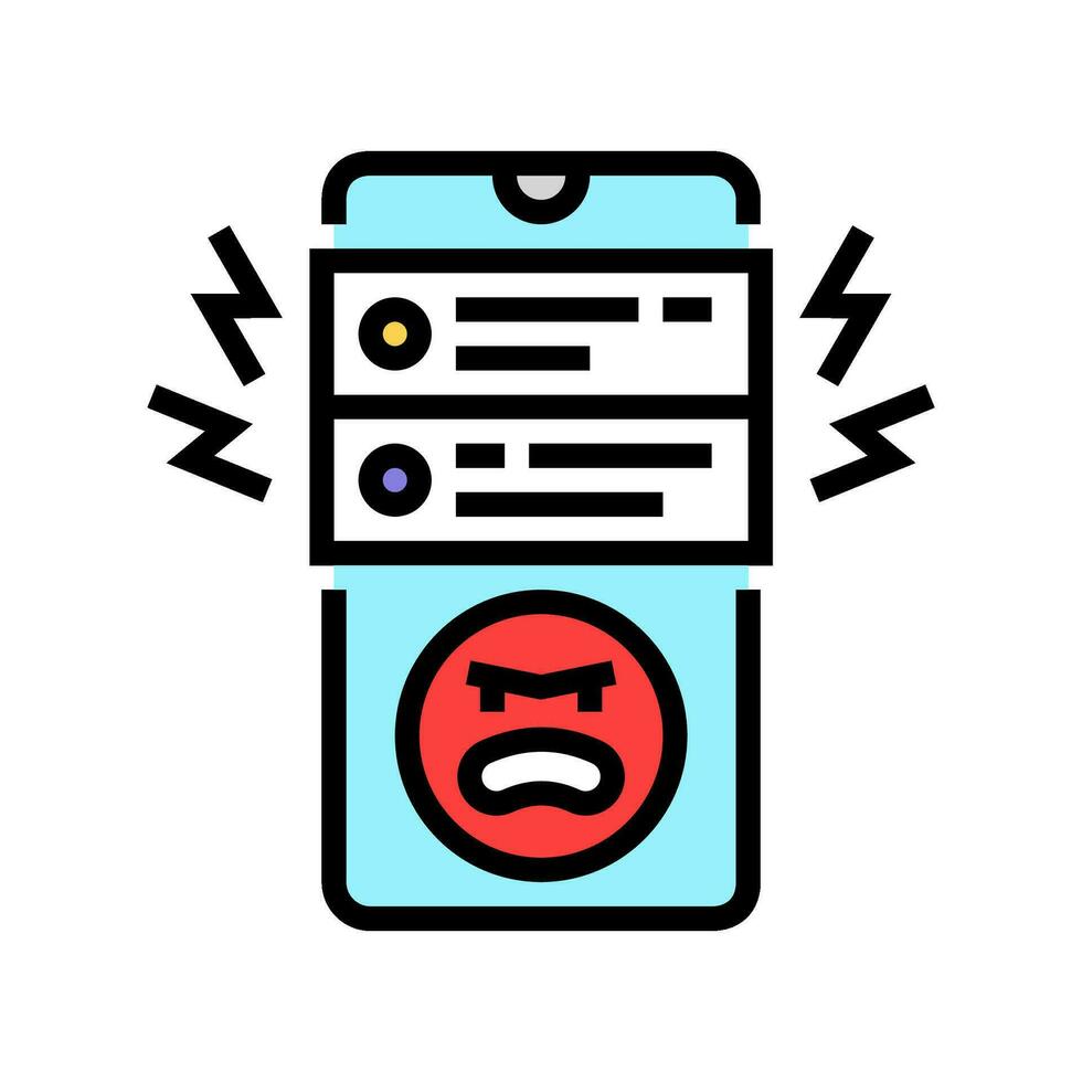 cyberbullying definition color icon vector illustration