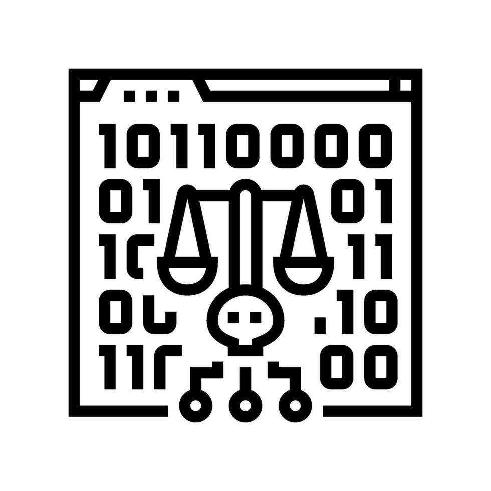 cibercrimen ley acoso cibernético línea icono vector ilustración