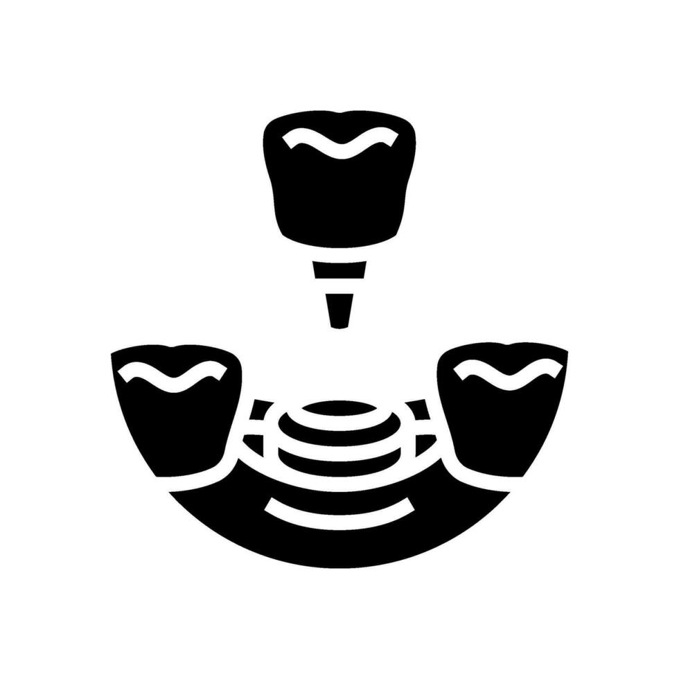 implante dental procedimiento glifo icono vector ilustración