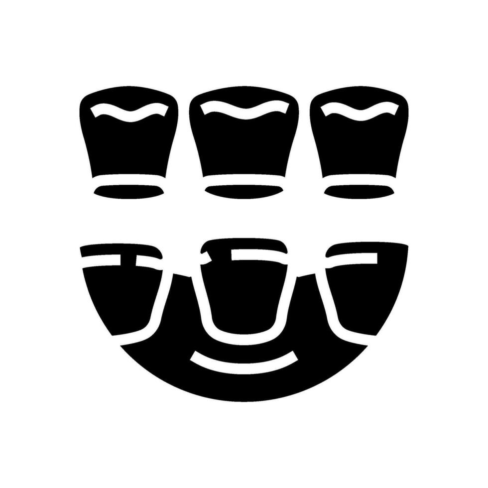 carillas dental procedimiento glifo icono vector ilustración