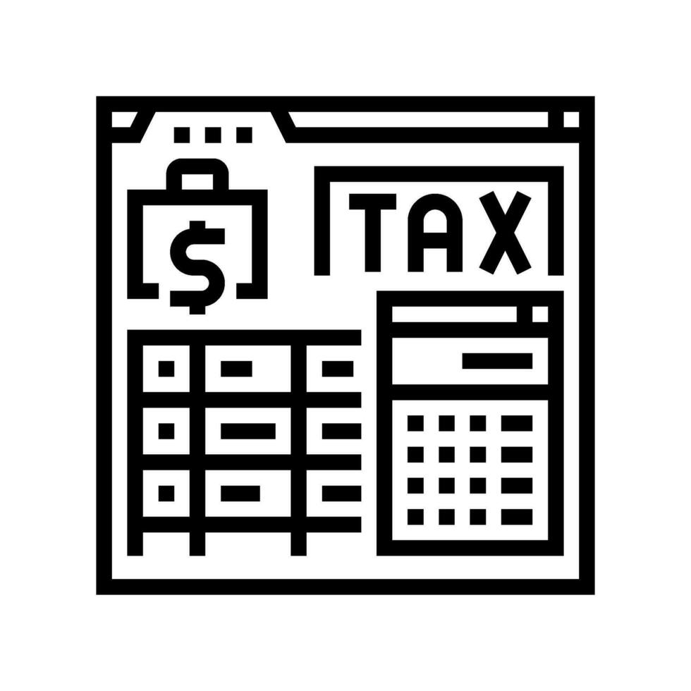 tax calculation line icon vector illustration