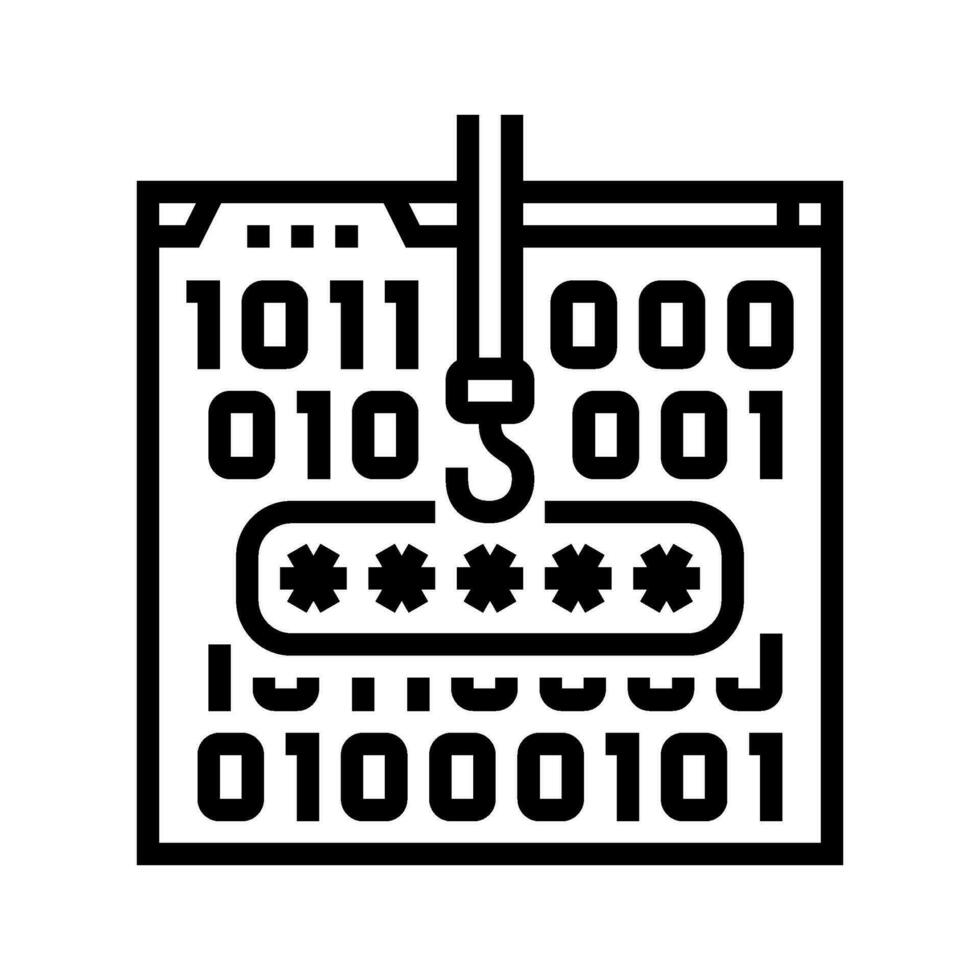 password stealing cyberbullying line icon vector illustration