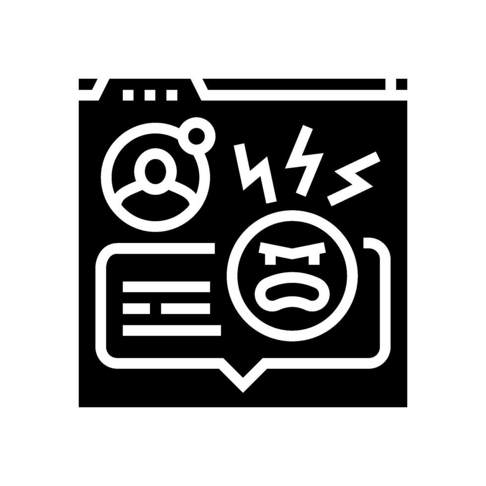 insulting comments cyberbullying glyph icon vector illustration