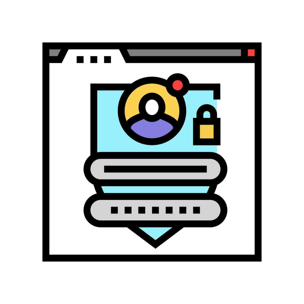 online privacy cyberbullying color icon vector illustration