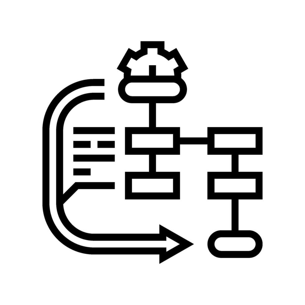 uml diagramas analista línea icono vector ilustración