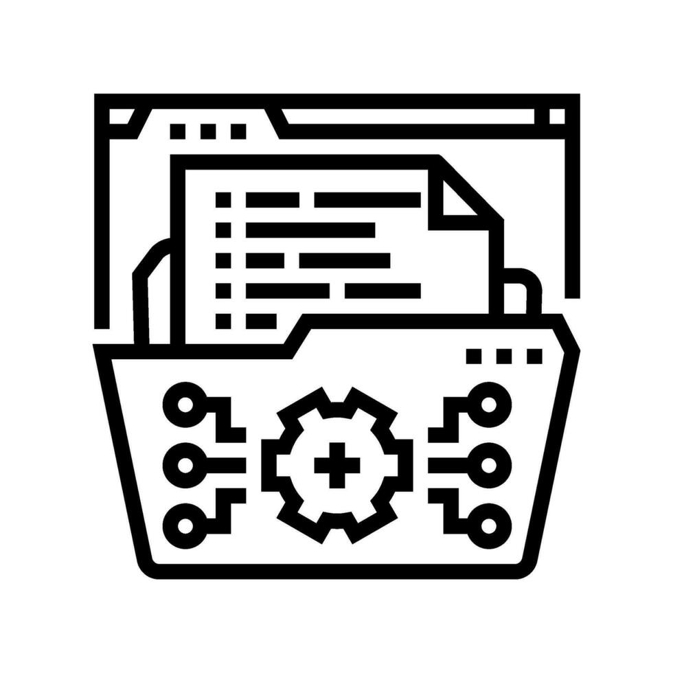 system documentation analyst line icon vector illustration