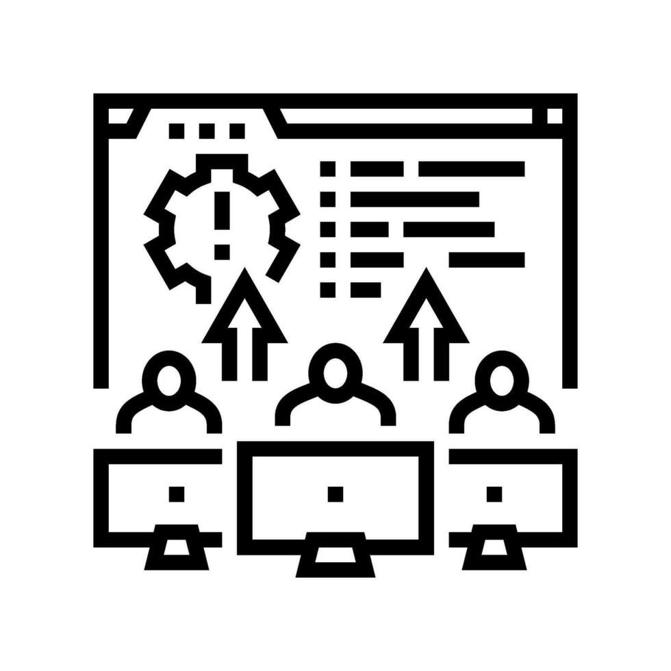 requirement gathering analyst line icon vector illustration