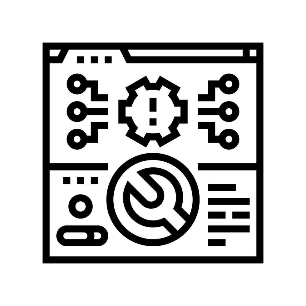 system maintenance analyst line icon vector illustration