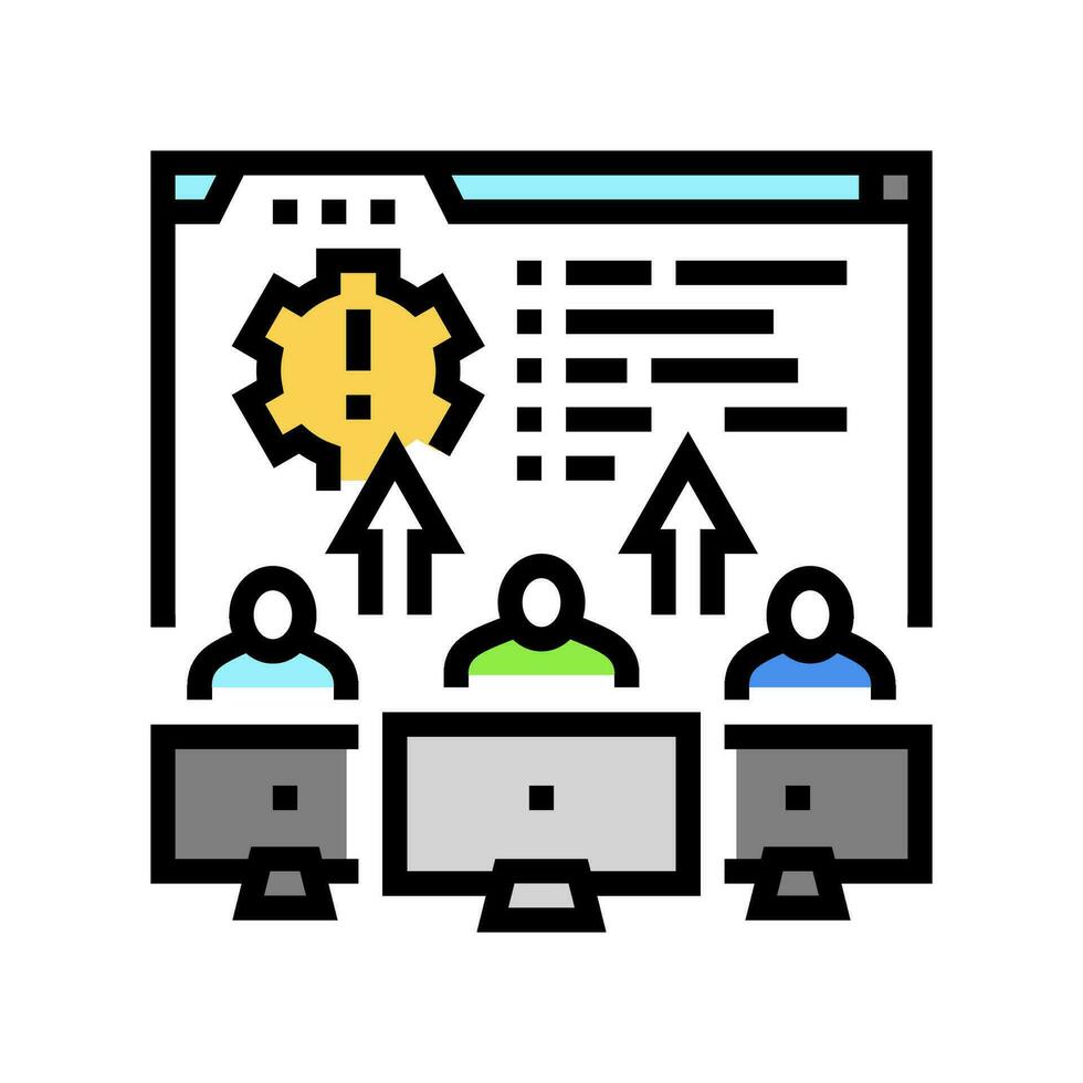 requirement gathering analyst color icon vector illustration