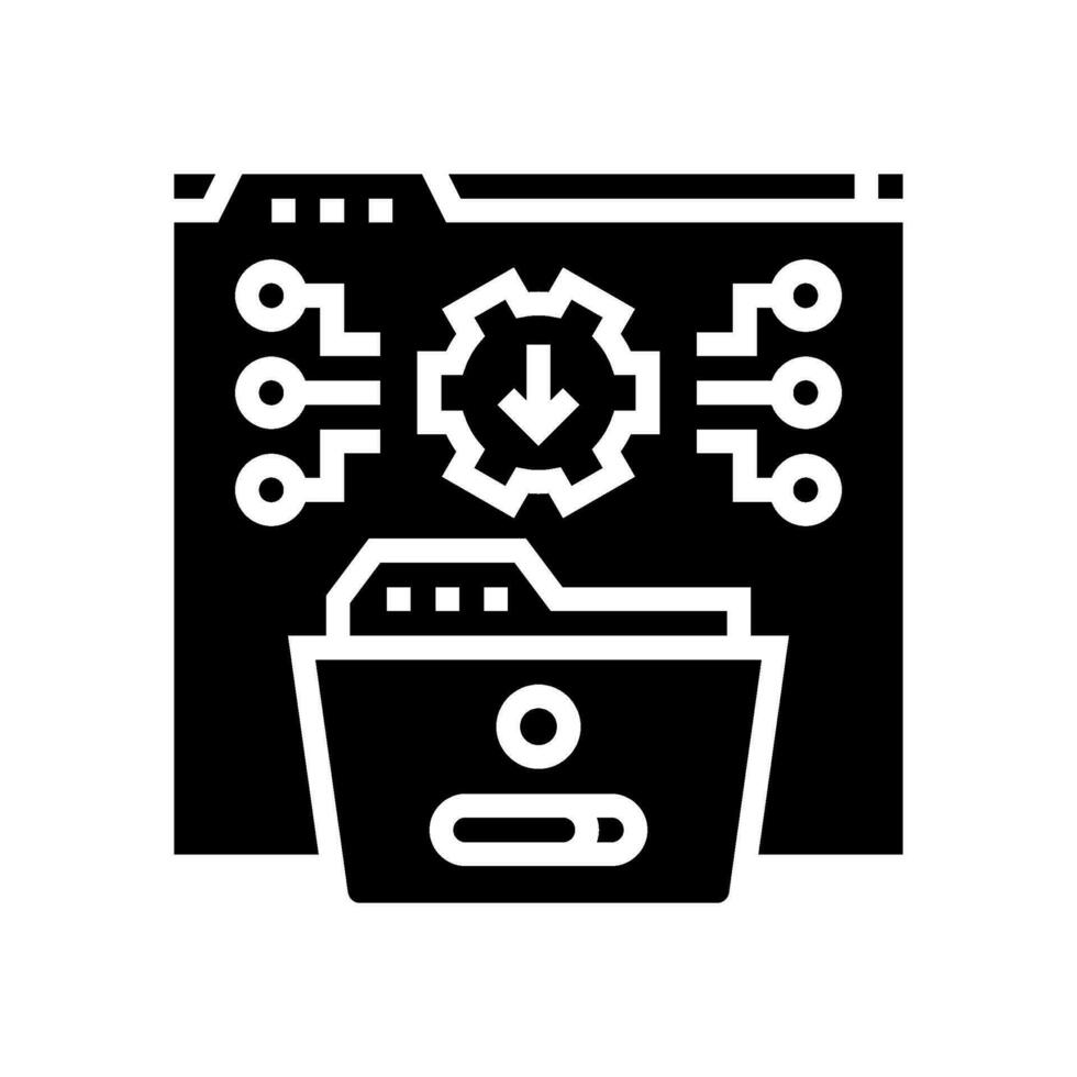 system integration analyst glyph icon vector illustration