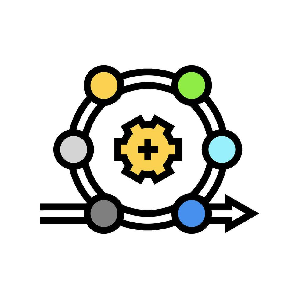 agile methodology analyst color icon vector illustration