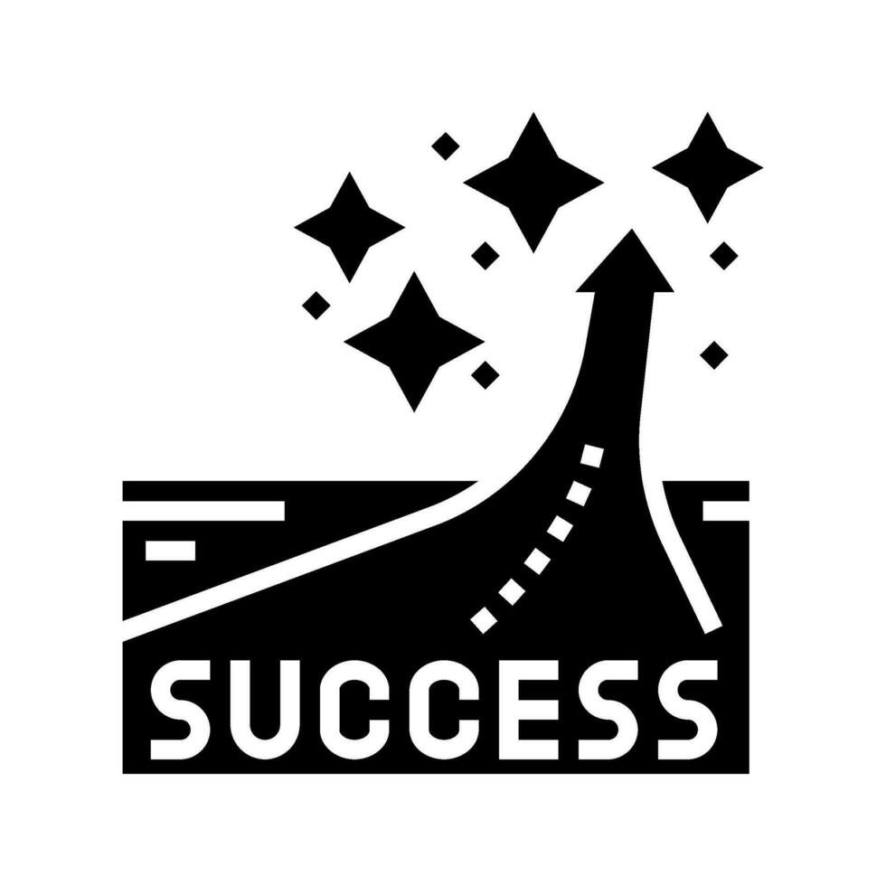 success road motivation glyph icon vector illustration