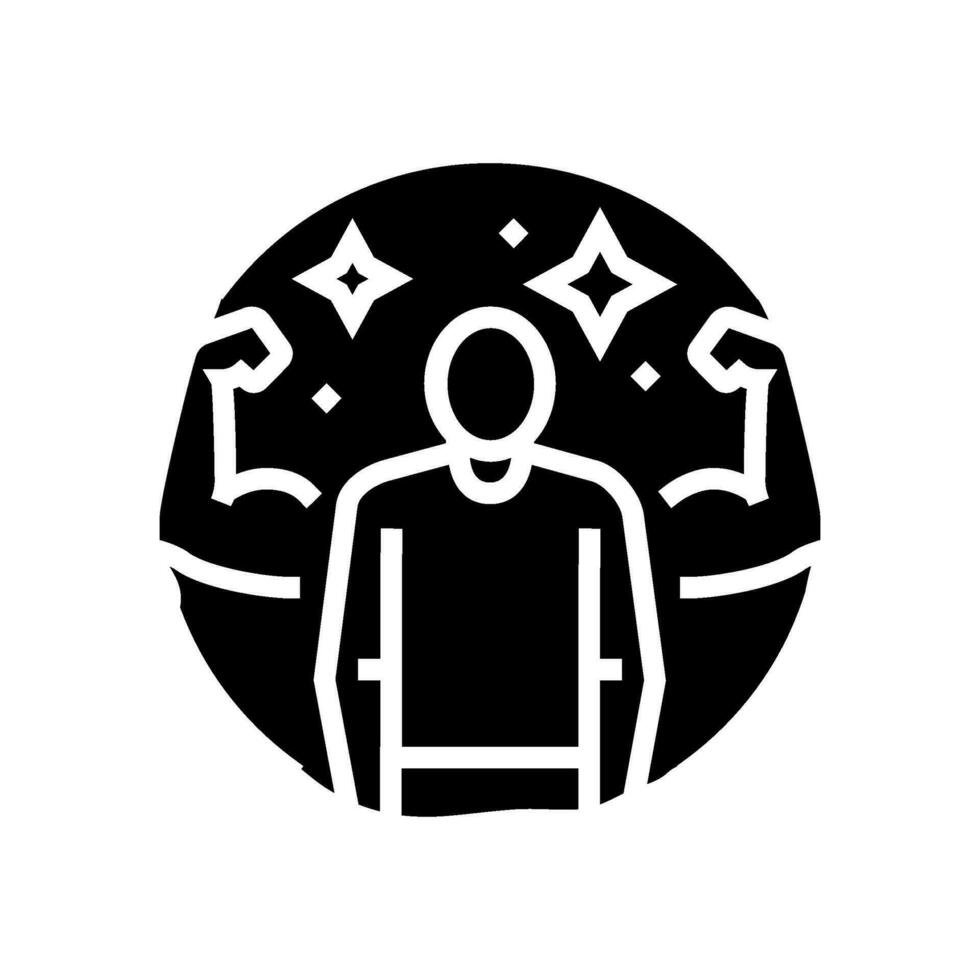 self confidence motivation glyph icon vector illustration