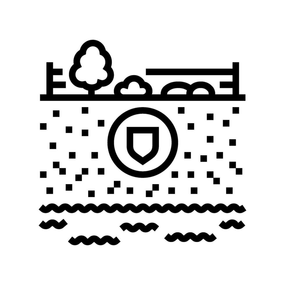 contaminated sites hydrogeologist line icon vector illustration