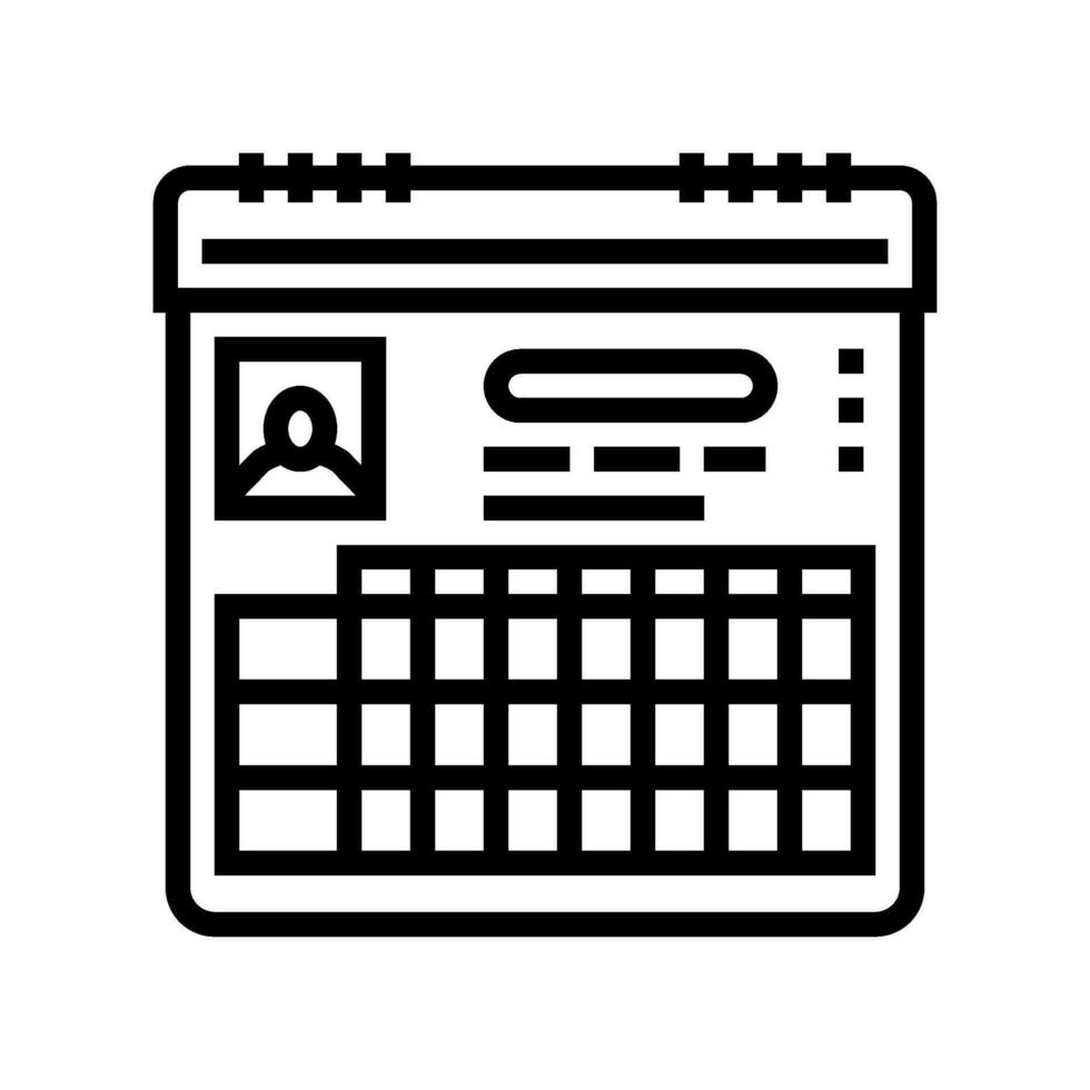 training schedule motivation line icon vector illustration