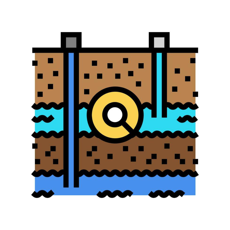 soil permeability hydrogeologist color icon vector illustration