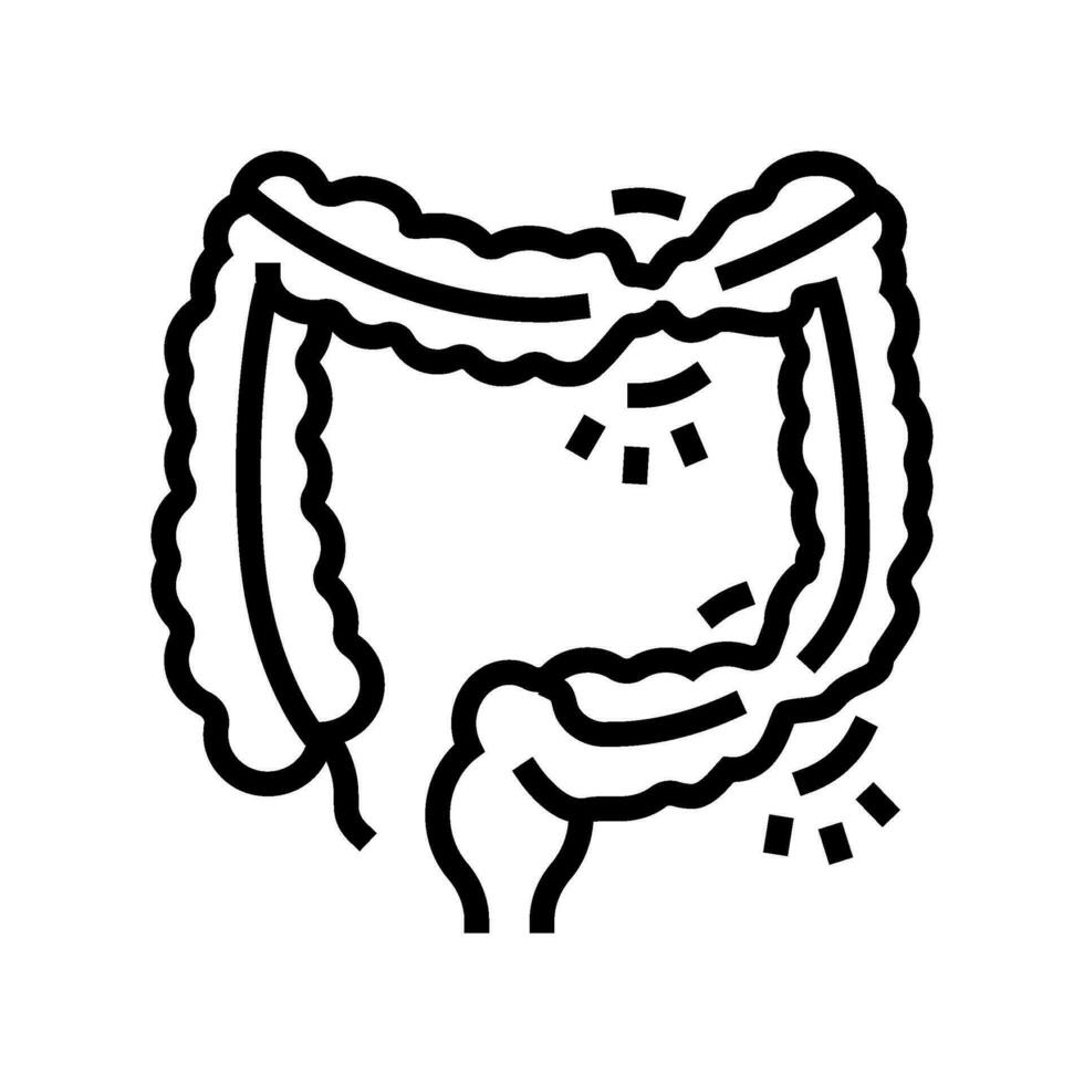 irritable bowel syndrome line icon vector illustration