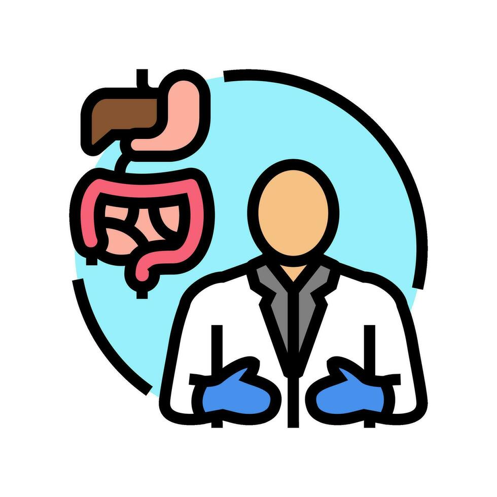 gastrointestinal doctor color icon vector illustration