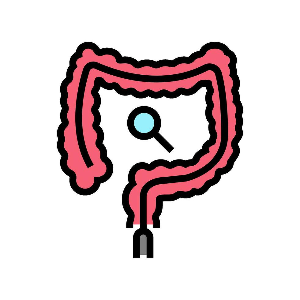 colonoscopy examination color icon vector illustration
