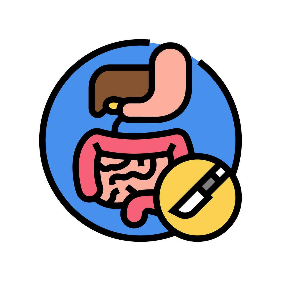 gastrointestinal cirugía color icono vector ilustración