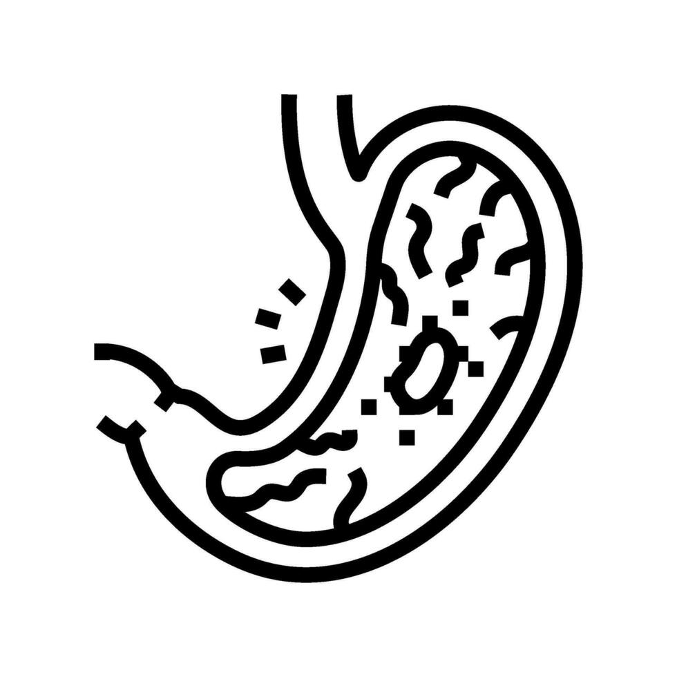 gastric ulcer gastroenterologist line icon vector illustration