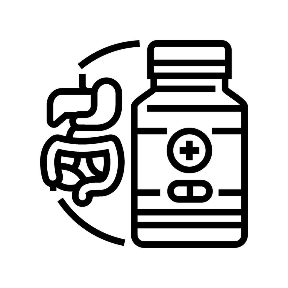 gastrointestinal medications line icon vector illustration