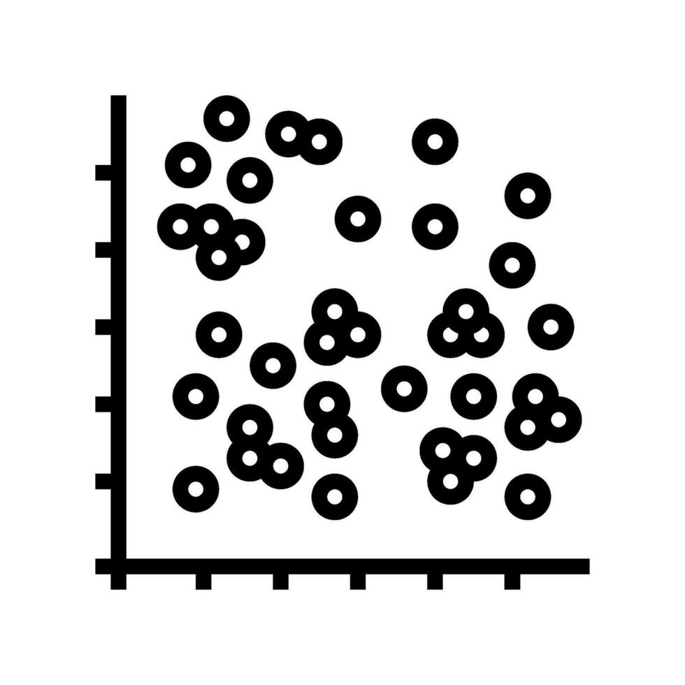 data clustering database line icon vector illustration