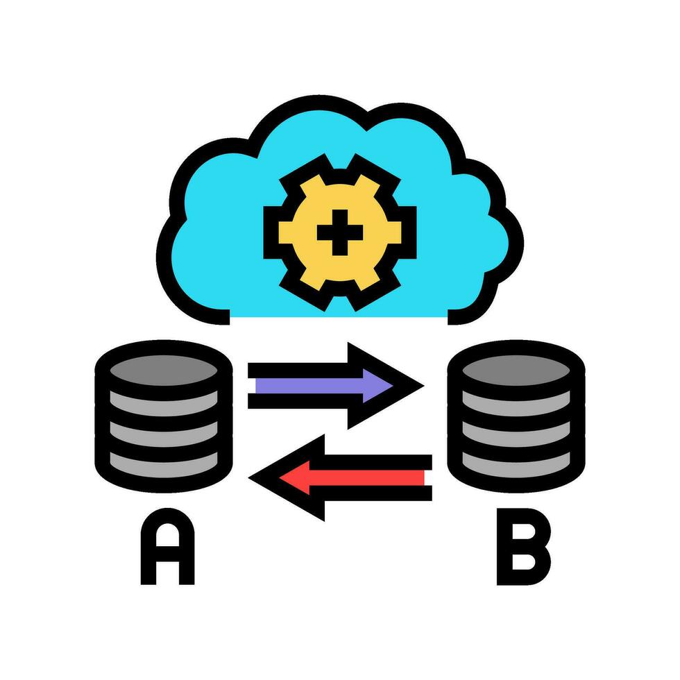 replication database color icon vector illustration