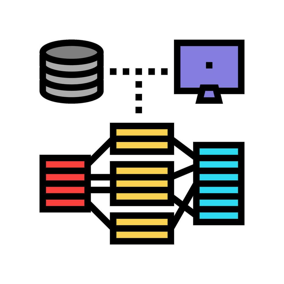 indexación datos base de datos color icono vector ilustración