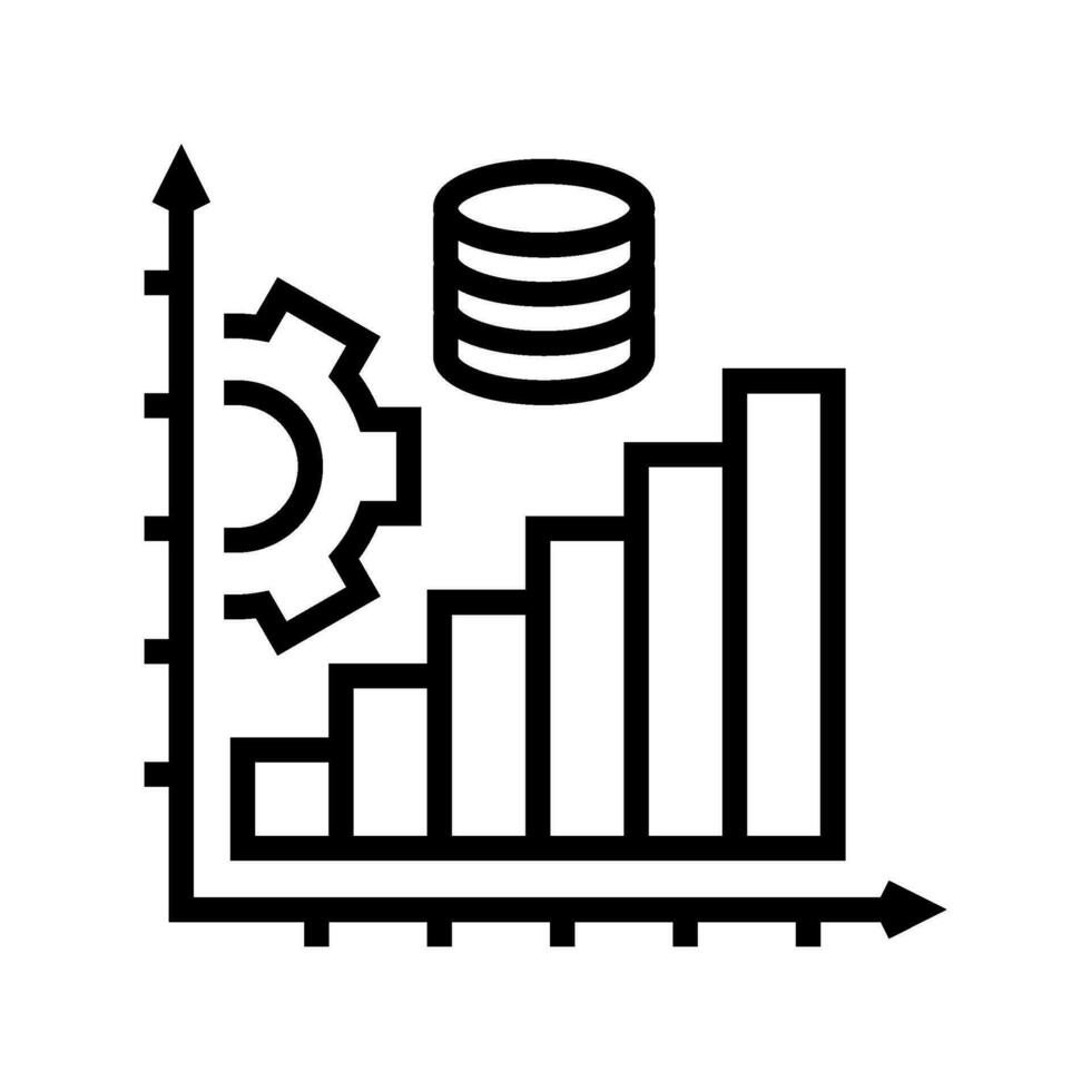 performance tuning database line icon vector illustration