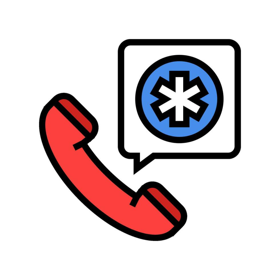 emergency call ambulance color icon vector illustration