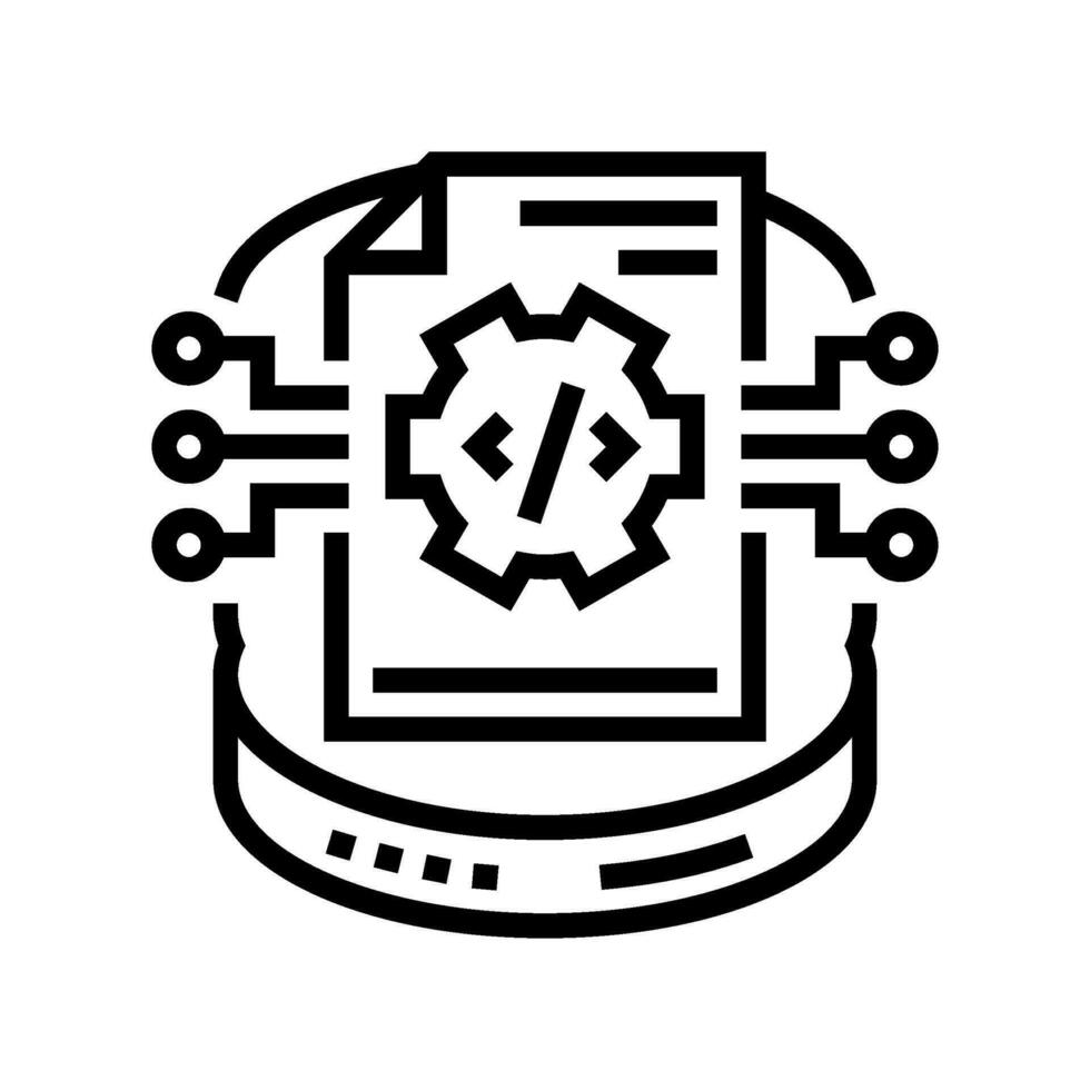 schema development database line icon vector illustration