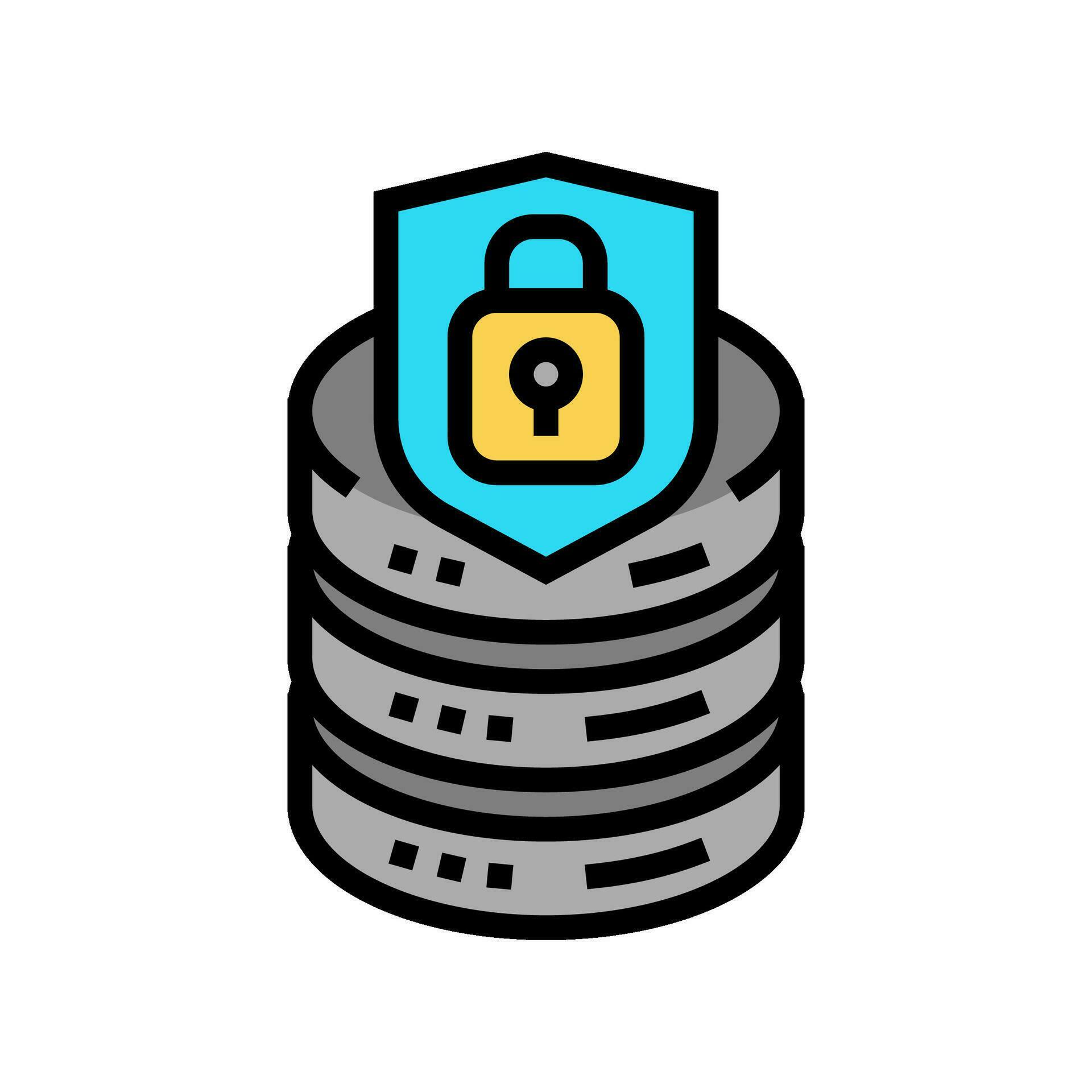 Data access control database color icon vector illustration 32517453