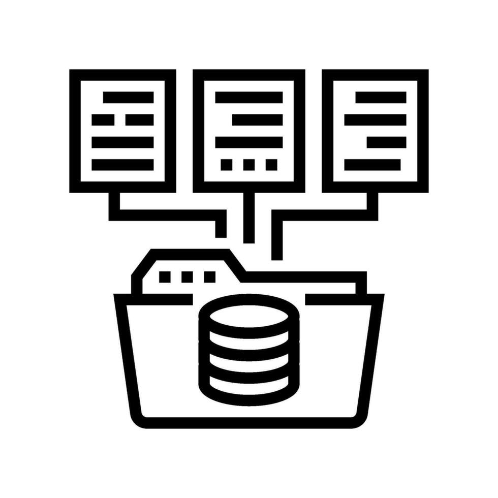 data integration database line icon vector illustration