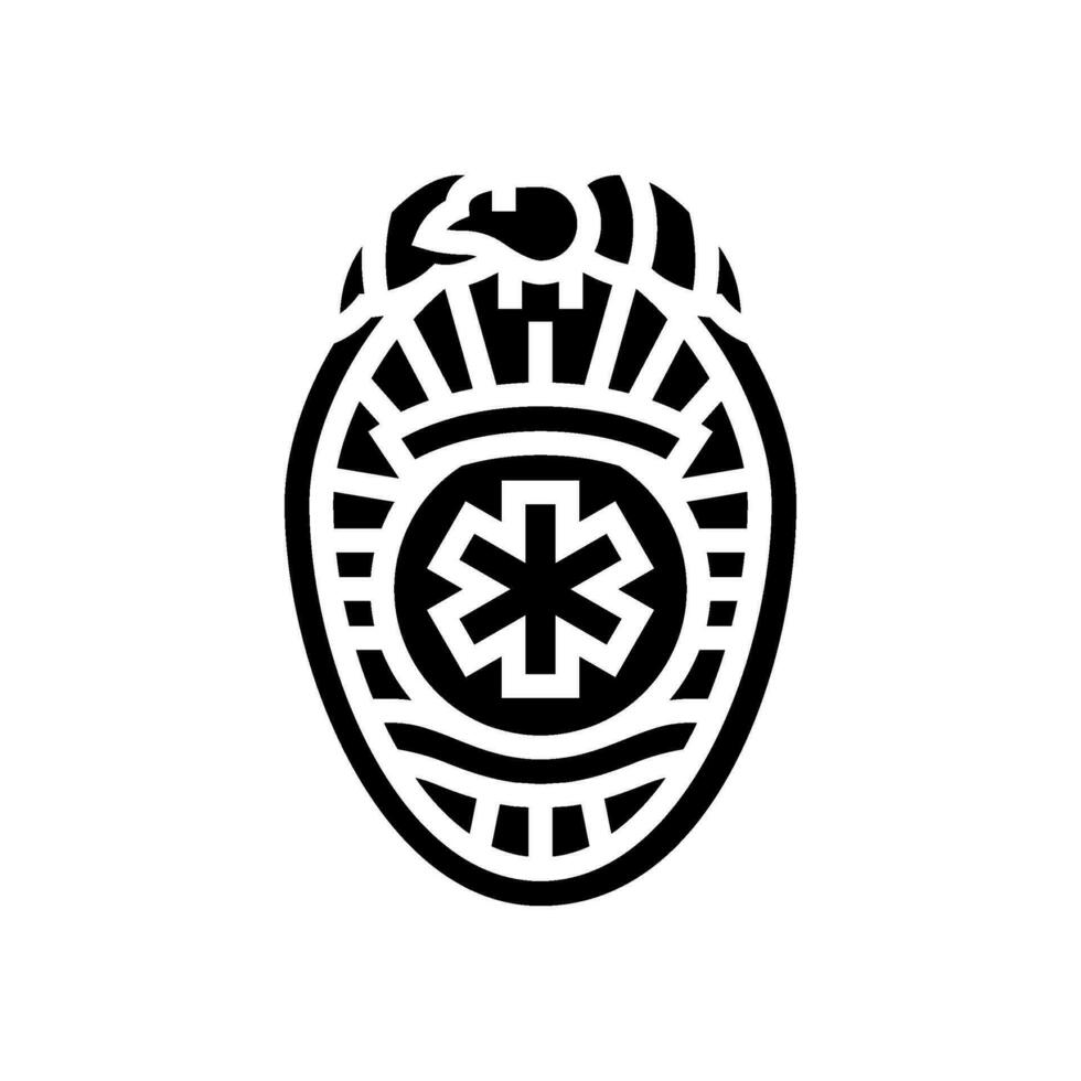 emt badge ambulance glyph icon vector illustration
