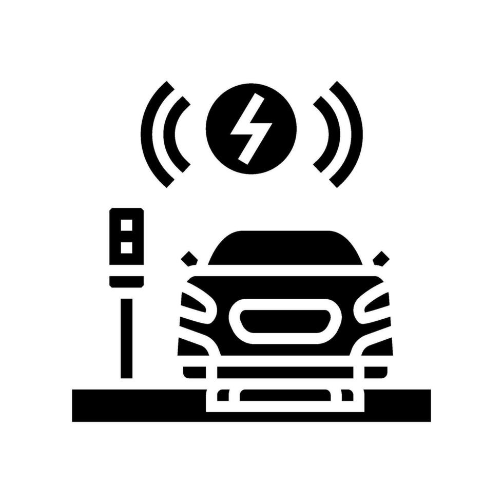 inalámbrico cargando eléctrico glifo icono vector ilustración