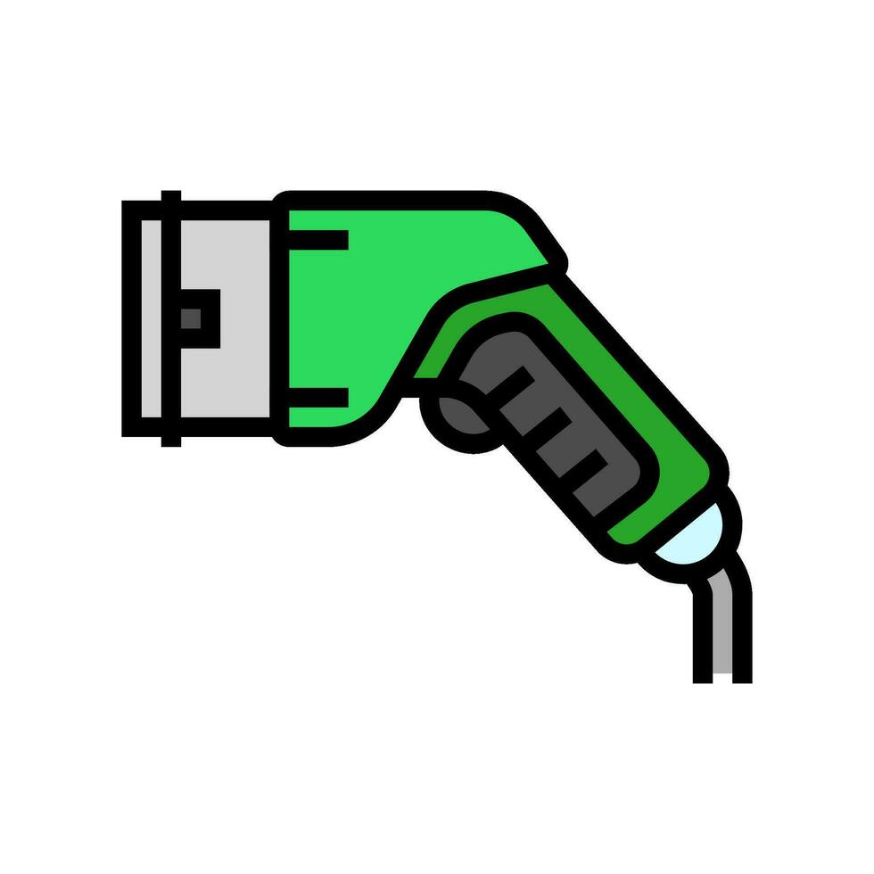 ev charging plug electric color icon vector illustration