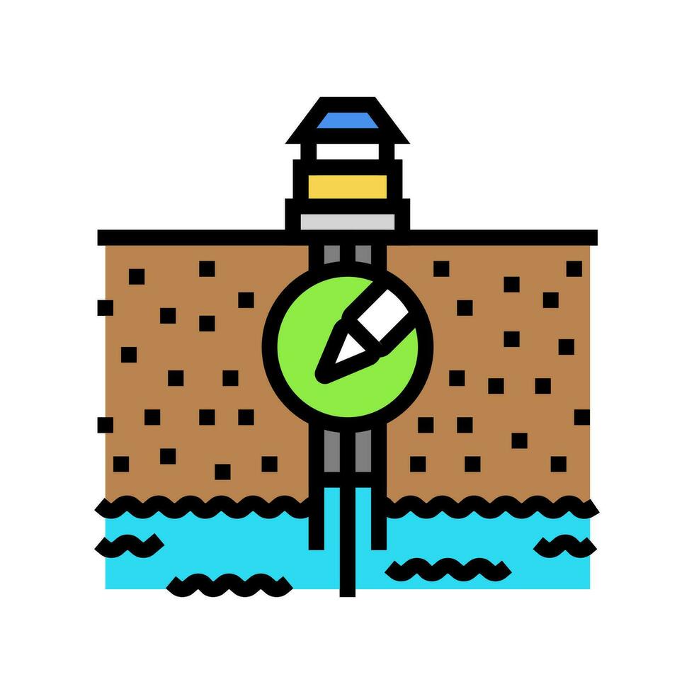 agua recurso administración hidrogeólogo color icono vector ilustración