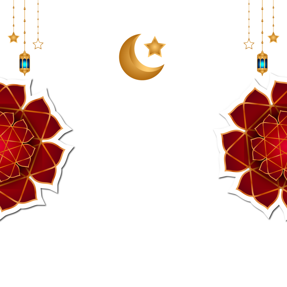 Luxury red ramadan kareem ramadhan islamic ornament mandala shab e barat eid al fitr mubarak transparent background png