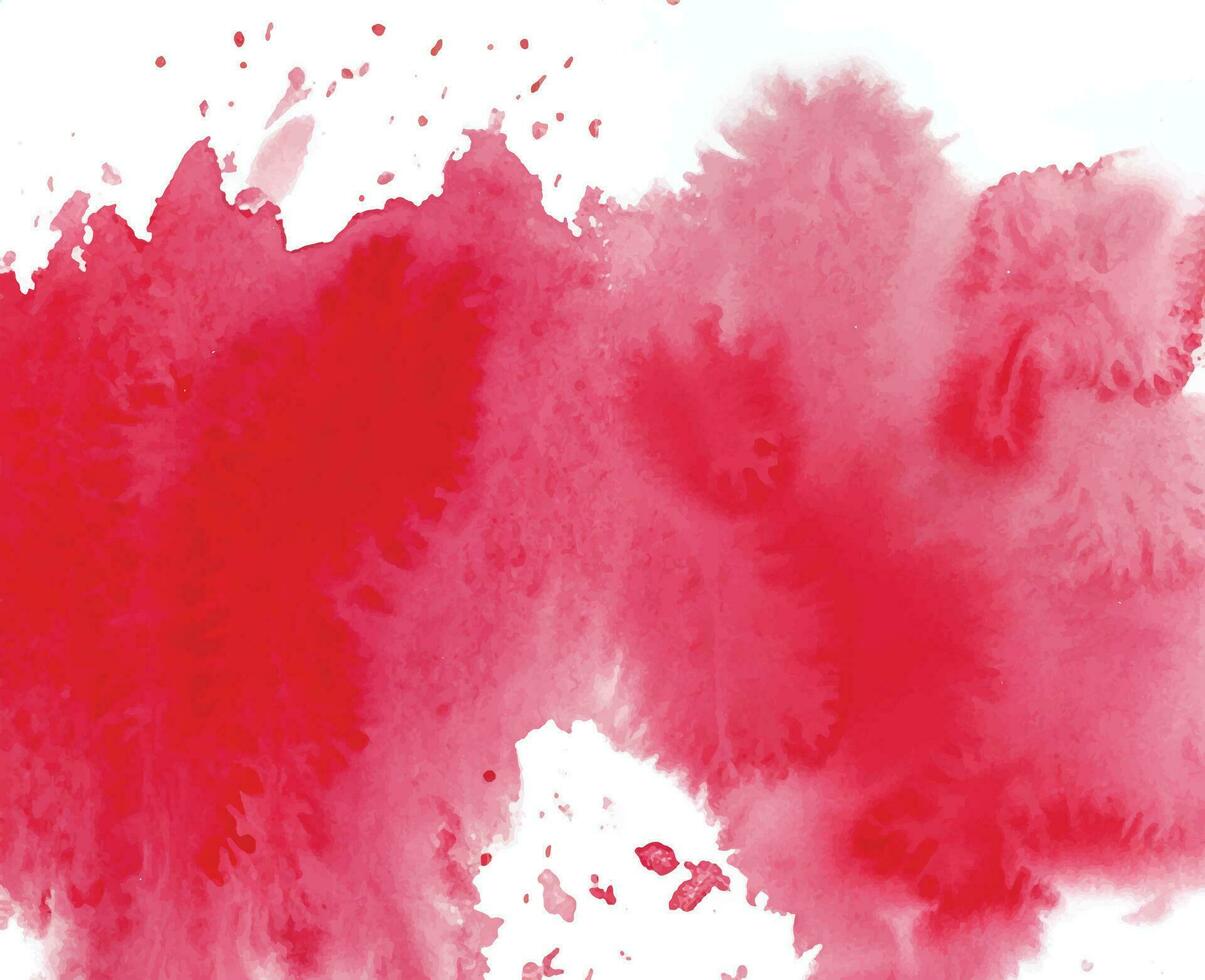 Red watercolor stain background vector