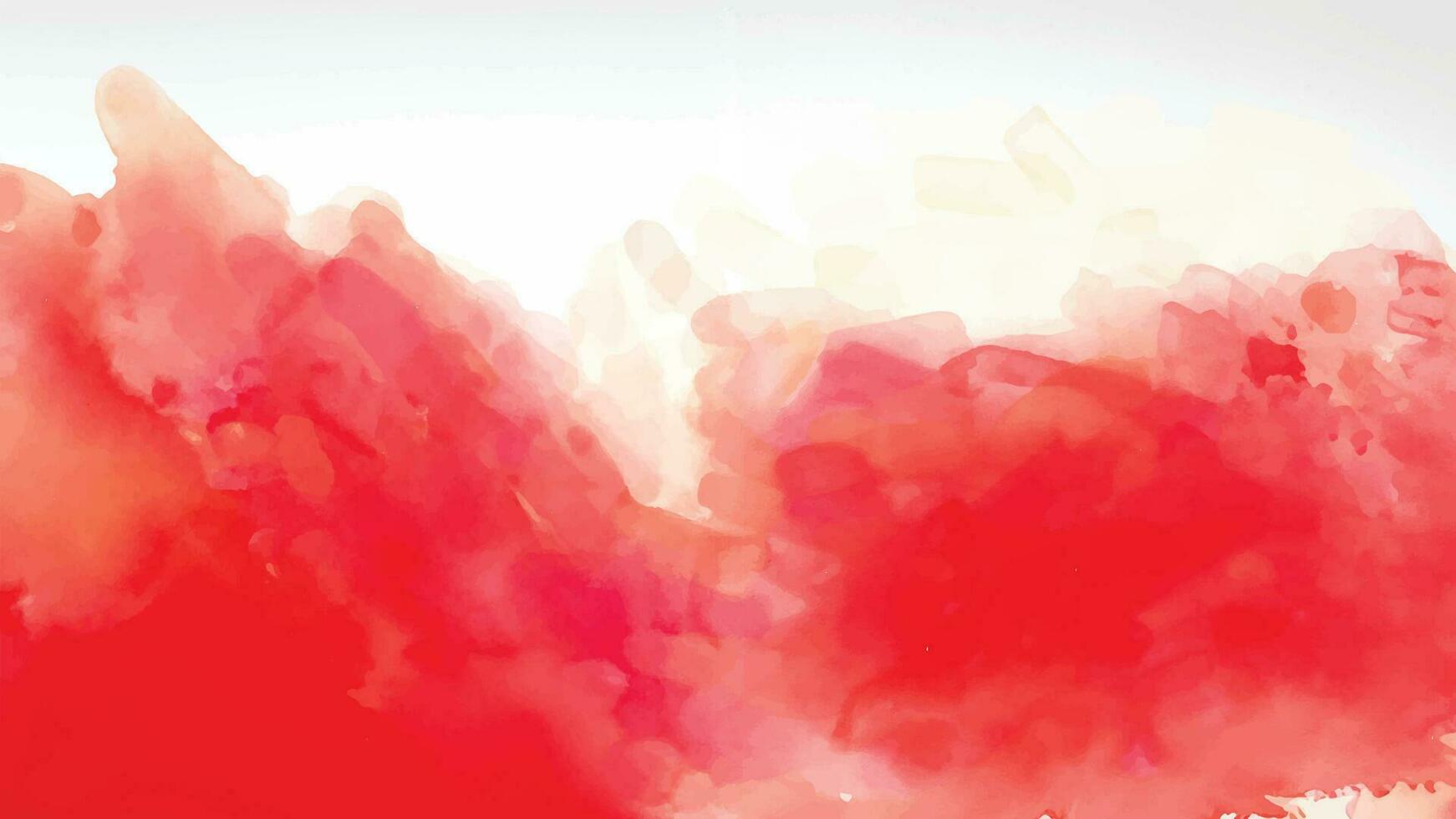 Red watercolor stain background vector