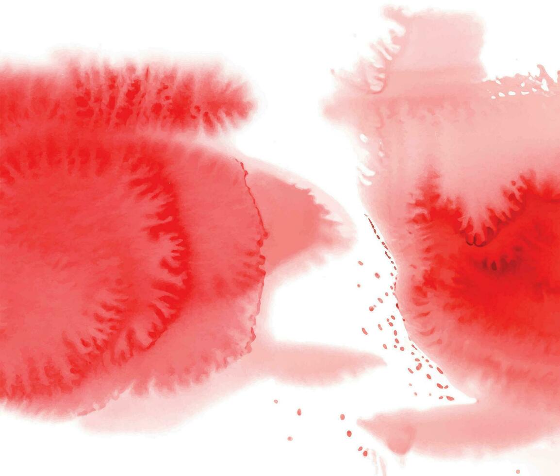 Red watercolor stain background vector