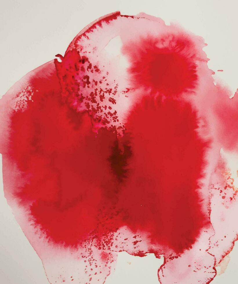 Red watercolor stain background vector
